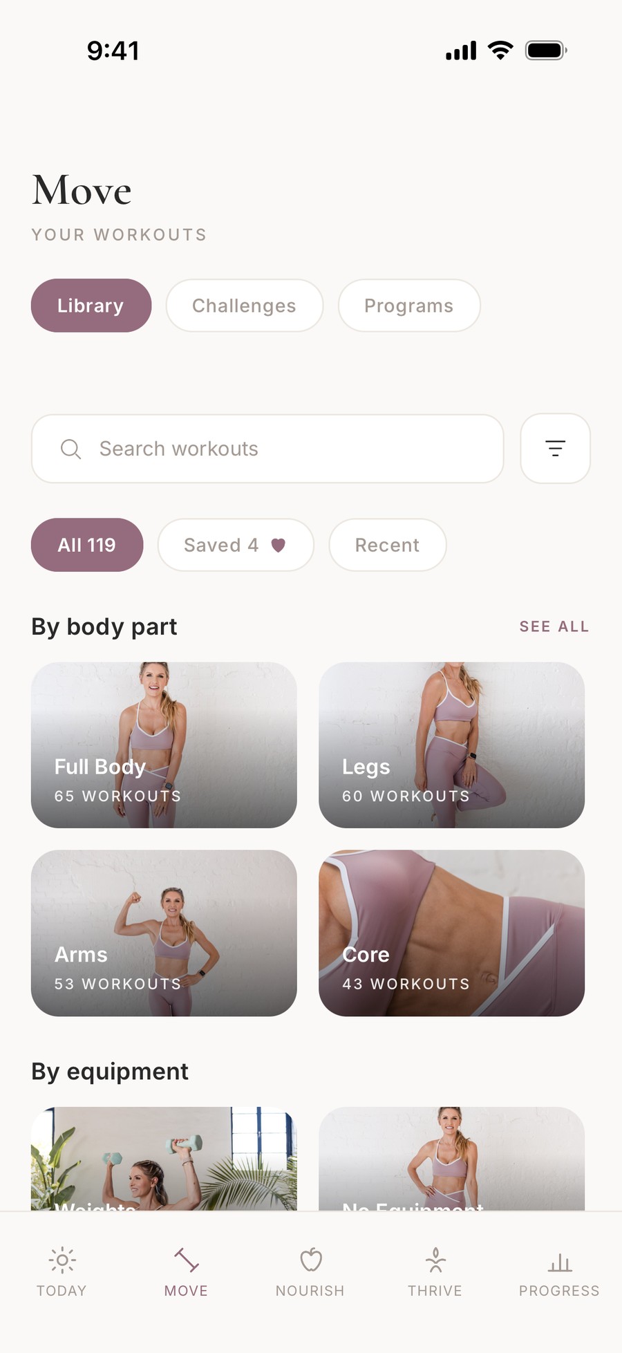 BURN app Move screen on iPhone